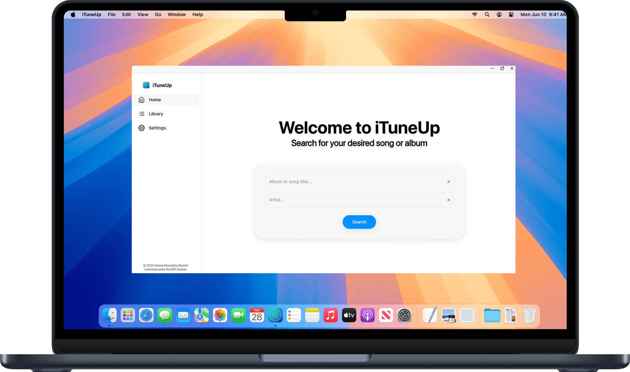 iTuneUp interface on a Macbook Air M4