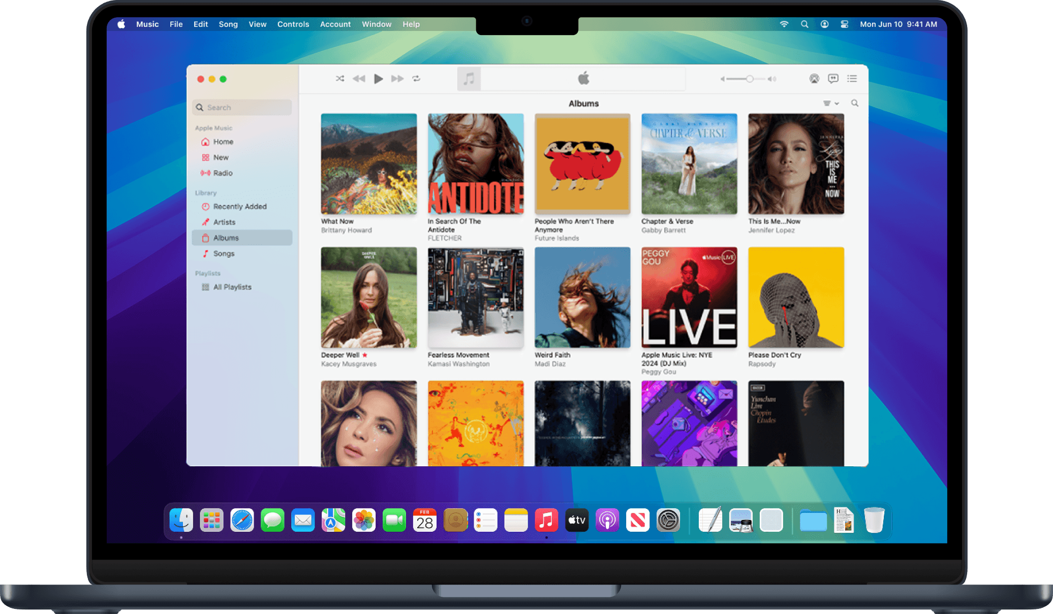 Macbook showing Apple Music